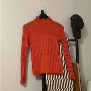 MADEWELL Orange Ribbed Sweater